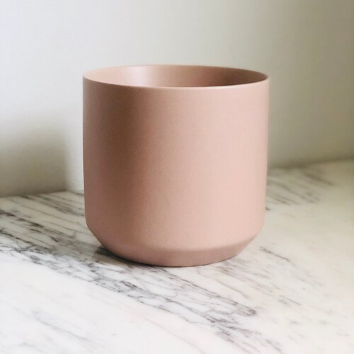 Blush Pink Planter medium Matte Pink Ceramic Pot Modern Etsy