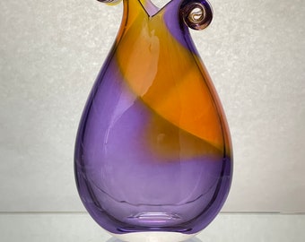 Medium Purple and Gold Curly Vase