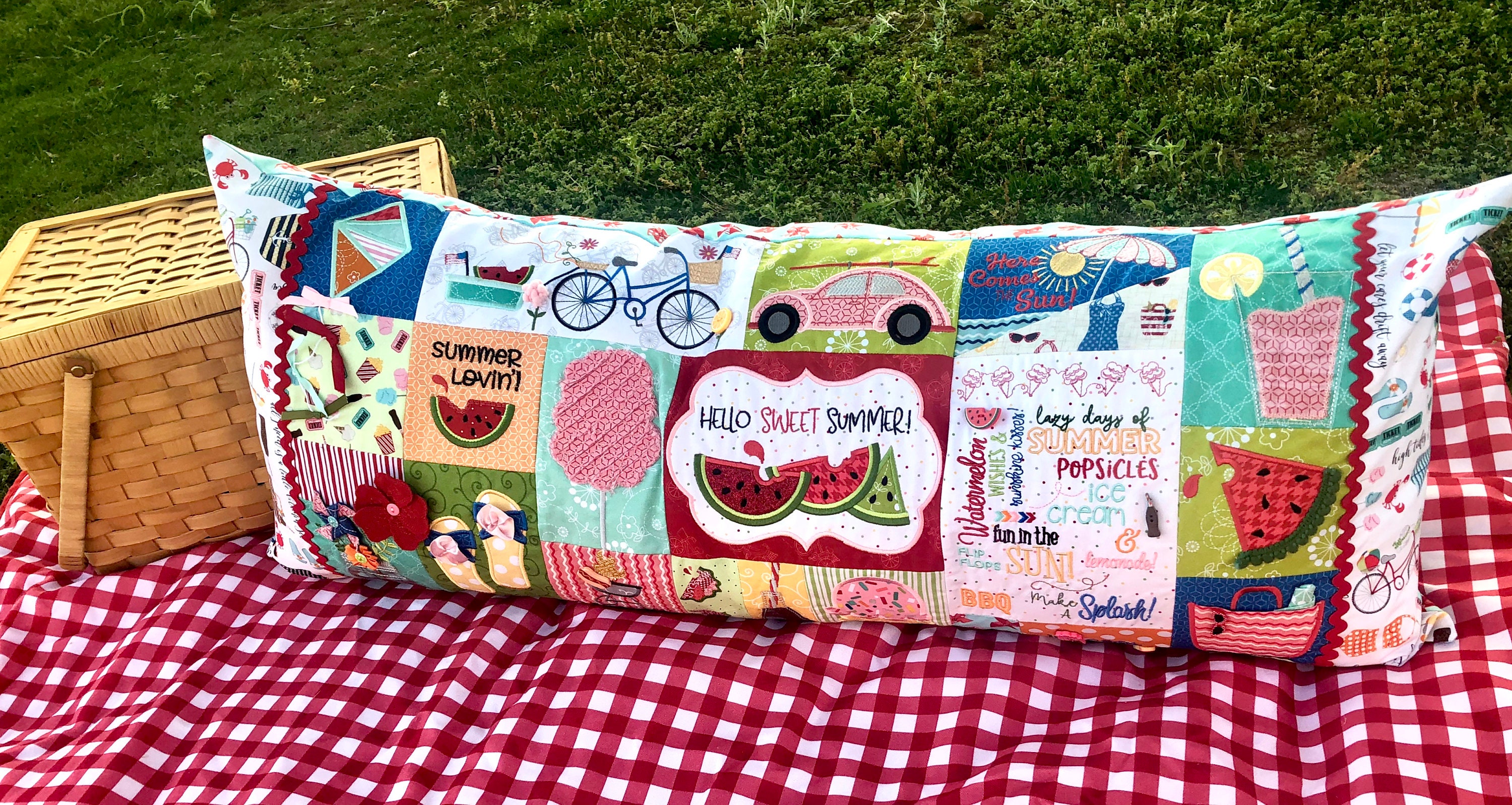 Summer Bench Pillow Pattern includes 1 Embroidery Design Etsy
