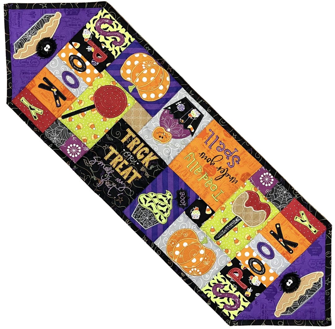 New! Halloween Table Runner Pattern - Pattern Only (no Embroidery Files ...
