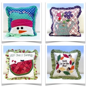 Seasonal Pillows Pattern Bundle (All 4 Seasons) (Includes 3 Lettering Designs)