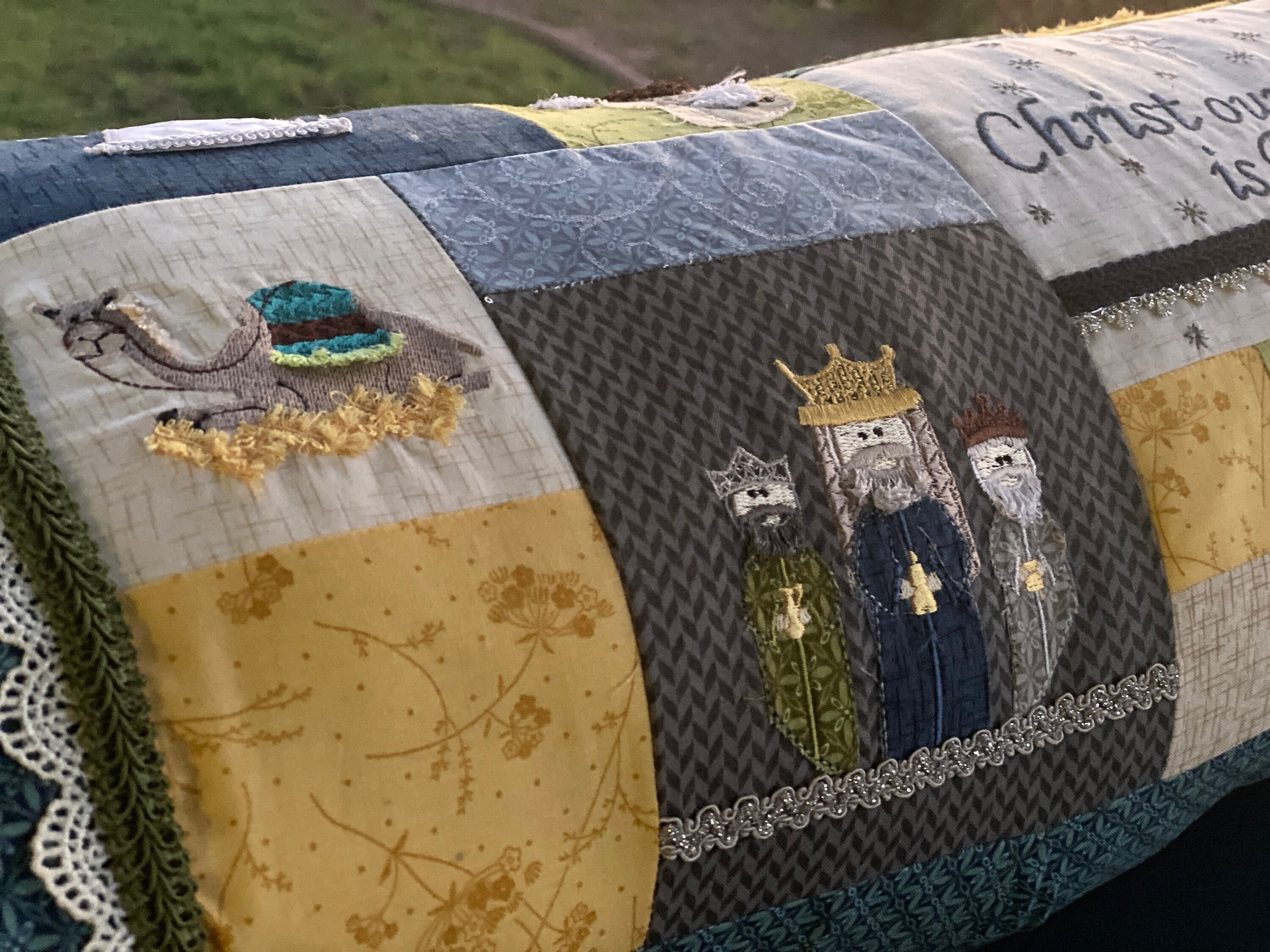 Nativity Bench Pillow Pattern Etsy