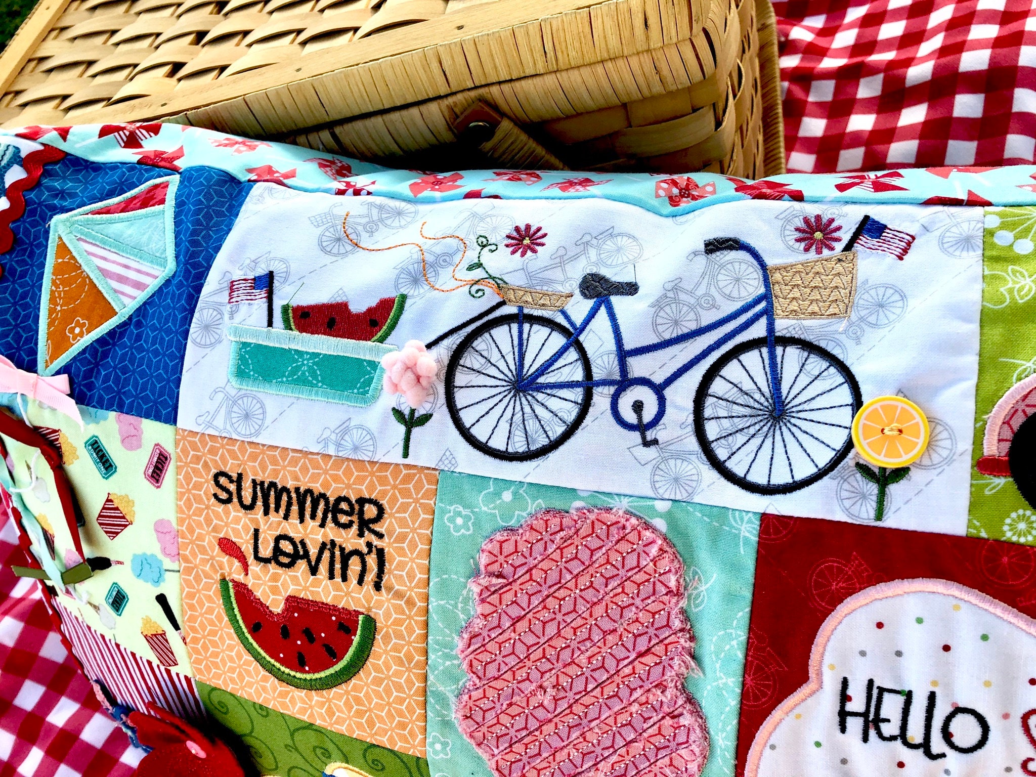 Summer Bench Pillow Pattern includes 1 Embroidery Design Etsy