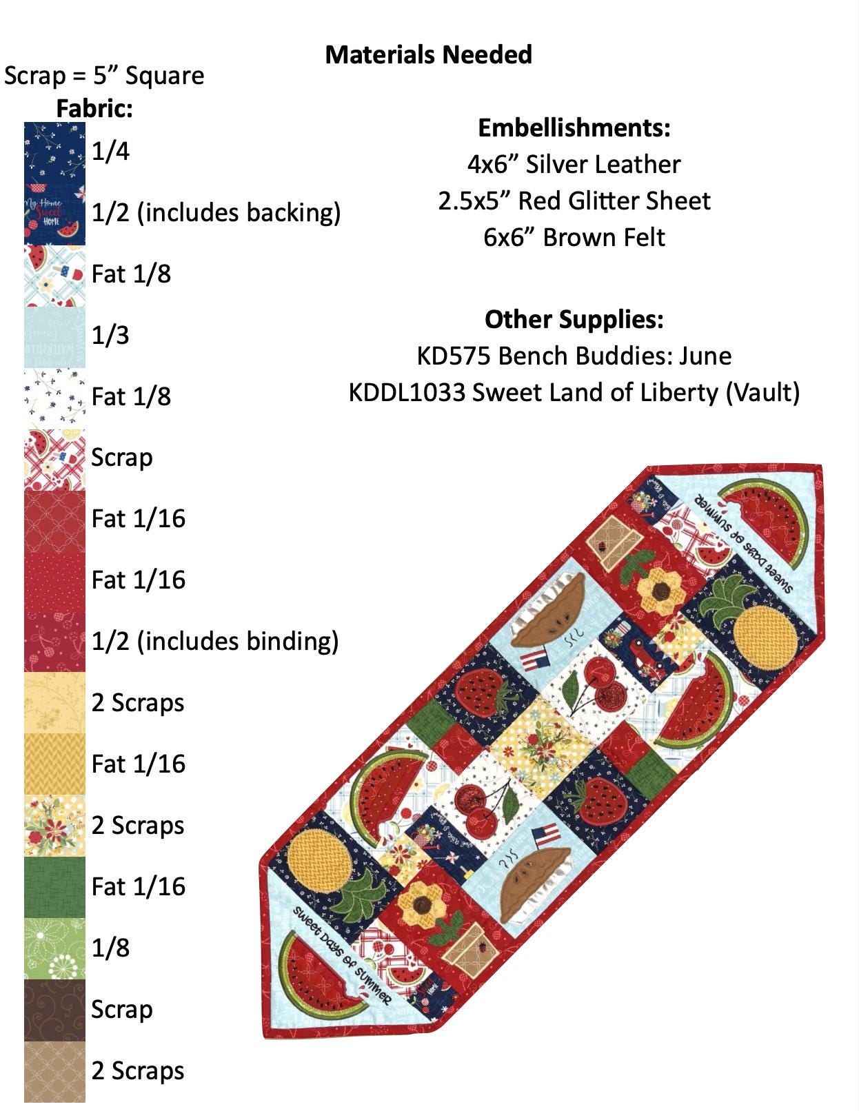 Summer Table Runner Pattern - Pattern Only (no Embroidery Files) - Etsy