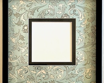11x14 Damask Azul Claro Impreso Doble Capa Photo Mat