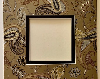 Gold Foil Paisley Printed Double Layer Photo Mat