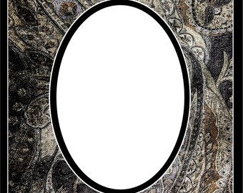 Gray Paisley Printed Double Layer Photo Mat