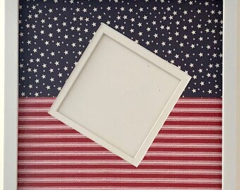 Red Stripes Blue Stars Printed Double Photo Mat