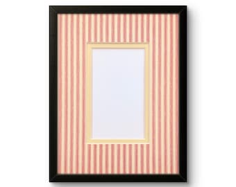 Marco de fotos de doble capa de 16x20 pulgadas con estampado antiguo de rayas rojas y crema