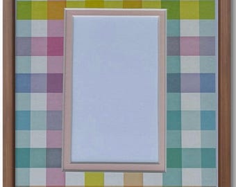 Tapete fotográfico de doble capa con cuadros pastel