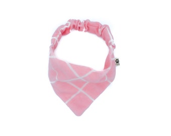 Pink Windowpane Dog Bandana Cute Dog Bandana Girl dog Bandana puppy dog bandana small dog bandana spring dog bandana summer dog bandan