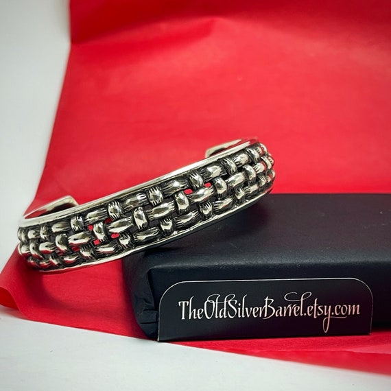 Sterling weaved cuff bracelet - image 1