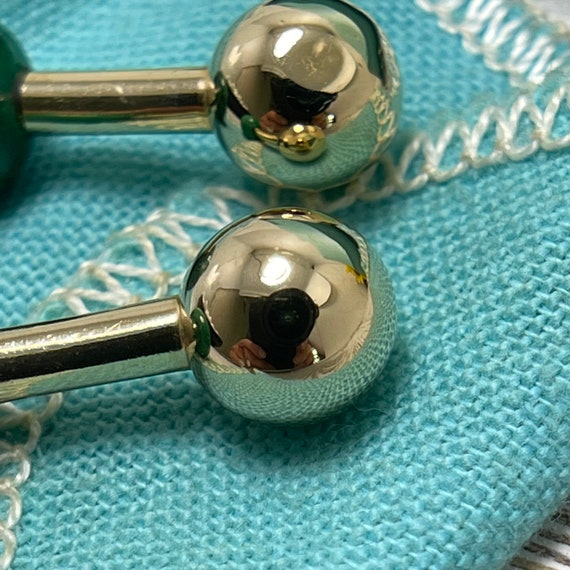 Retired RARE Tiffany & Co 14k malachite cufflinks… - image 6