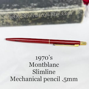 1970’s MontBlanc Noblesse slimline mechanical pencil, montblanc burgundy, authentic montblanc, .5mm pencil, vintage montblanc, first gen