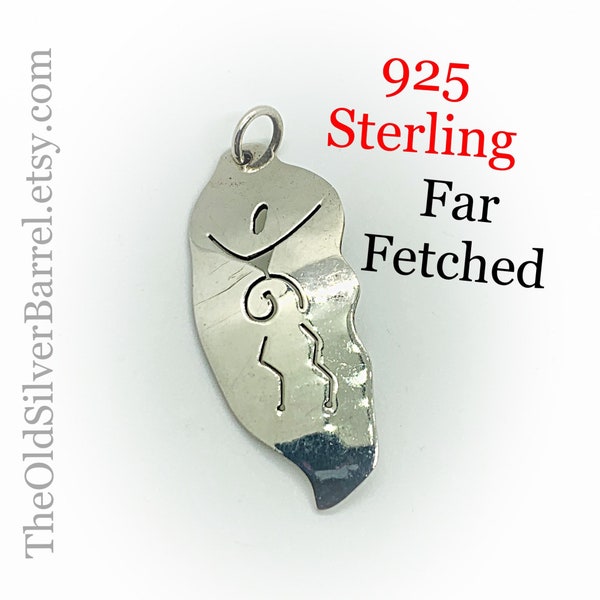 Far fetched sterling pendant, handmade sterling pendant, artisan sterling jewelry, custom 925 silver pendant, mexico jewelry