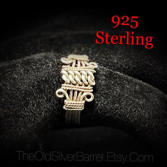 vintage sterling wire wrapped ring, sterling silv… - image 1