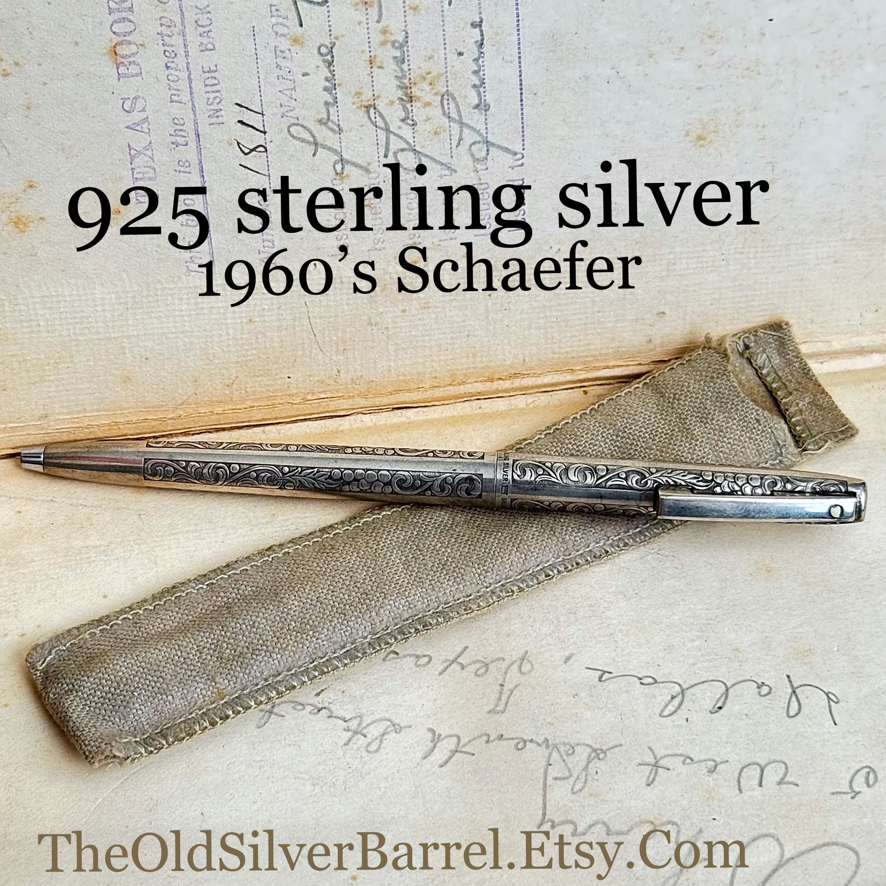 Vintage Sheaffer Sterling Imperial Pen, Etched Sterling Pen