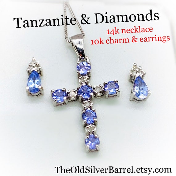 Buy Tanzanite Necklace, 1.32ct Cross Pendant, 18'' Chain, December  Birthstone Online in India - Etsy