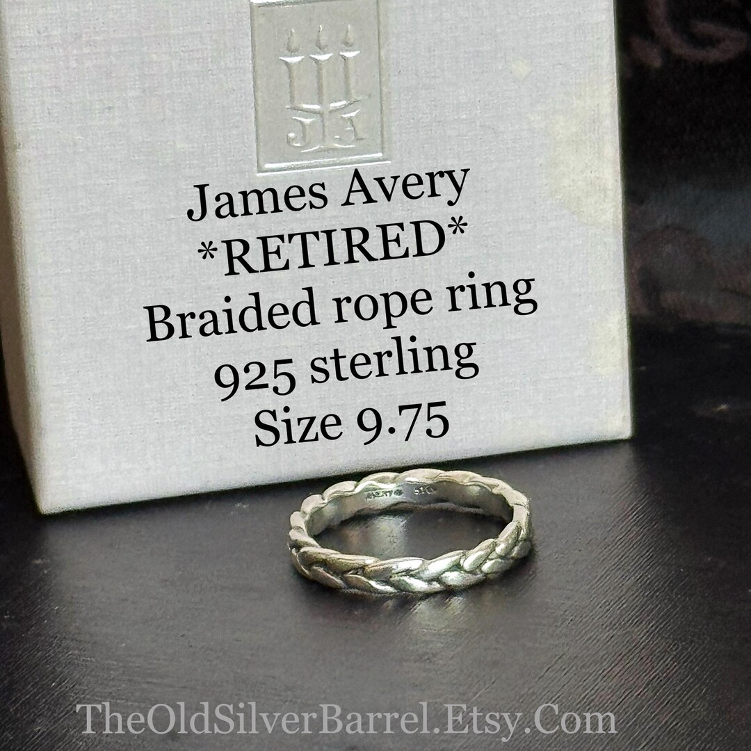James Avery Braided Rope Ring, Size 9.75, Retired James Avery, Avery ...