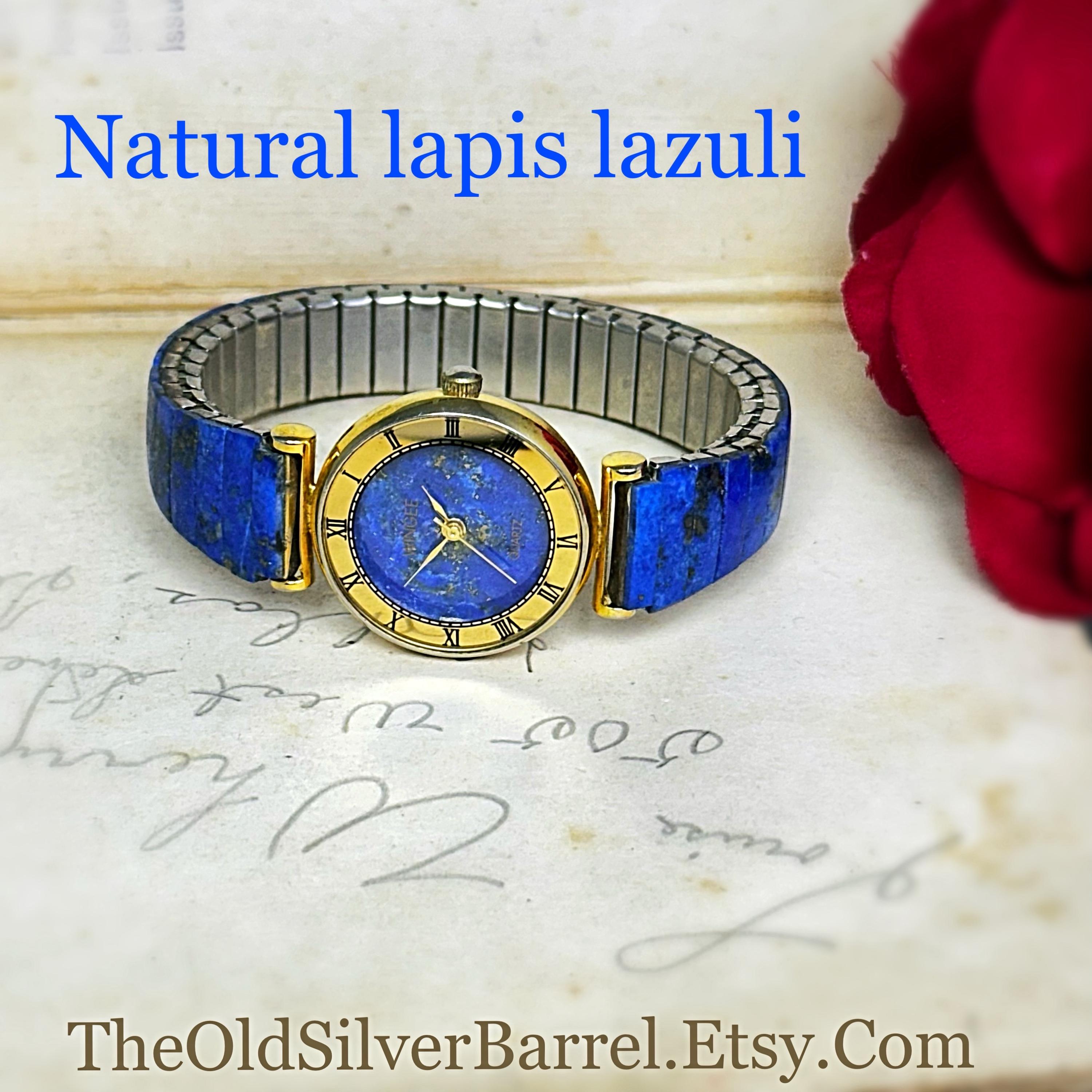 Real Natural Lapis Cuff Bangle  Watch Gem Essence Gem Essence Watch - Etsy main image 2
