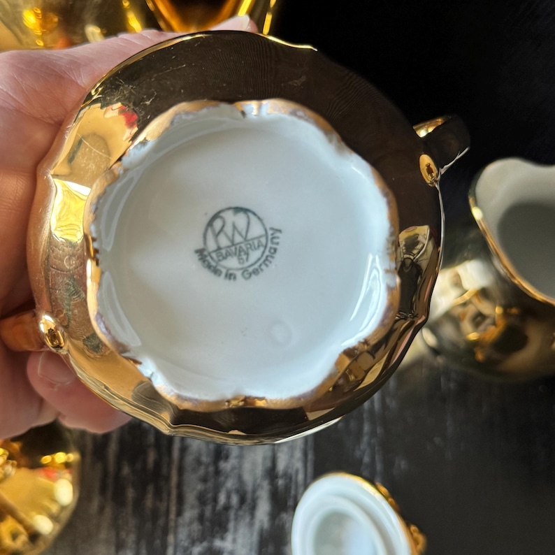 Antique 24k Gold Porcelain Tea Set, Rudolf Wachter, Bavaria Germany ...