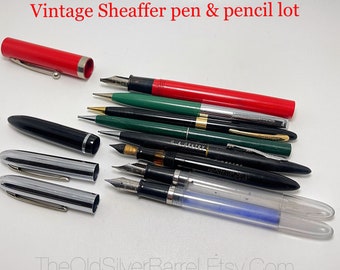 vintage Sheaffer fountain pens lot, Sheaffer pencils lot, lot of fountain pens, unique gift, for dad, TheOldSilverBarrel, rare pens, on sale