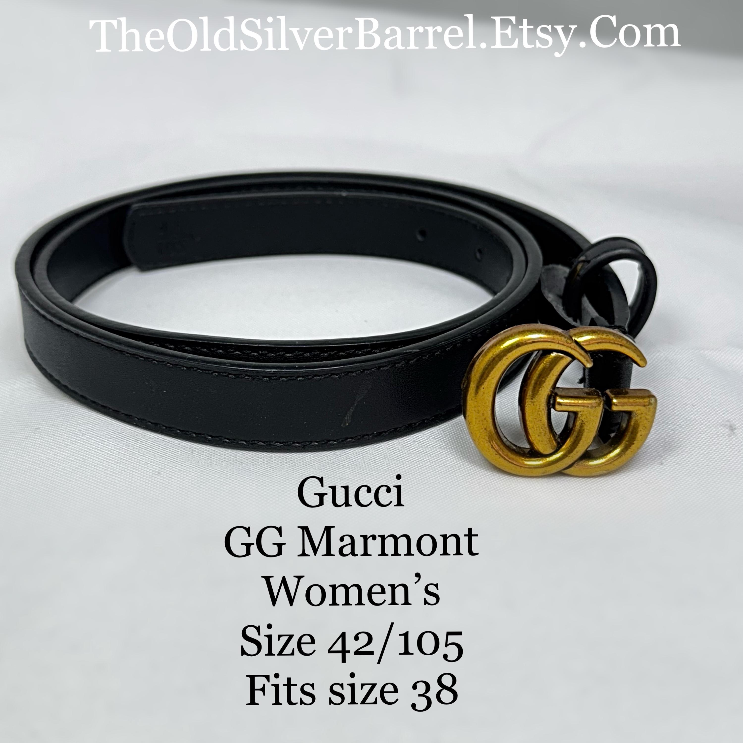 Buckle Belt Gg Belt Authentic Gucci Slim Leather Marmont Gg Double