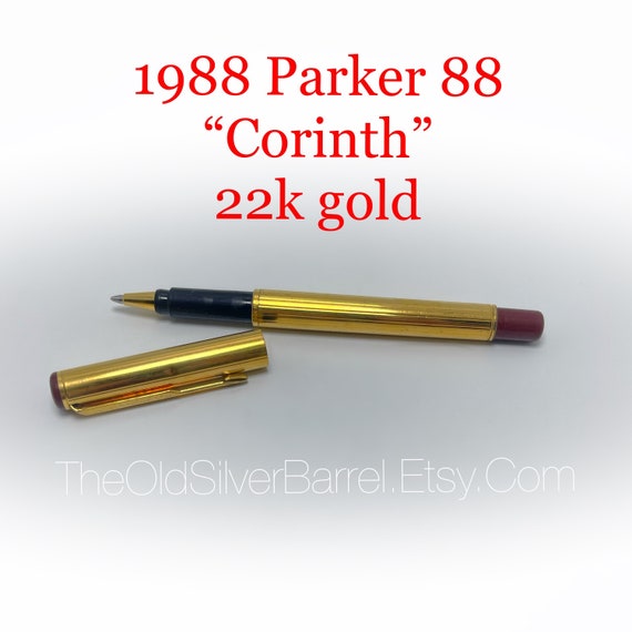 Vintage 22k gold Parker 88 pen, Parker Corinth, Parker Rialto 