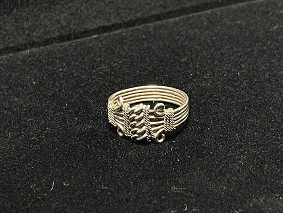 vintage sterling wire wrapped ring, sterling silv… - image 2