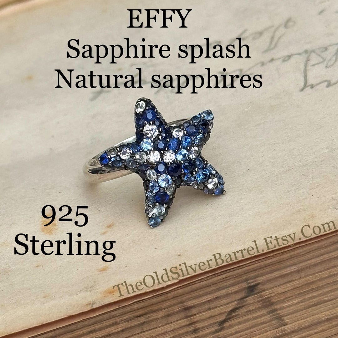 Effy 3ctw Sapphire Starfish Ring, Effy Sterling, Retired Jewelry ...