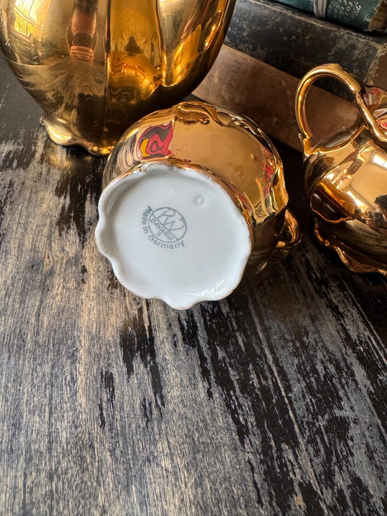 Antique 24k Gold Porcelain Tea Set, Rudolf Wachter, Bavaria Germany ...