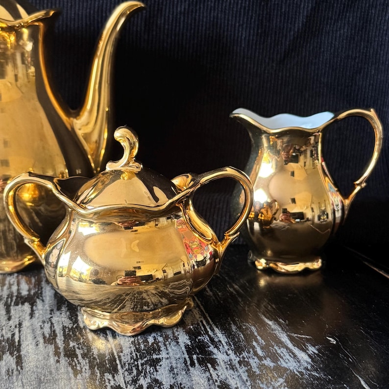Antique 24k Gold Porcelain Tea Set, Rudolf Wachter, Bavaria Germany ...