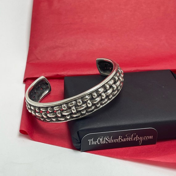 Sterling weaved cuff bracelet - image 2