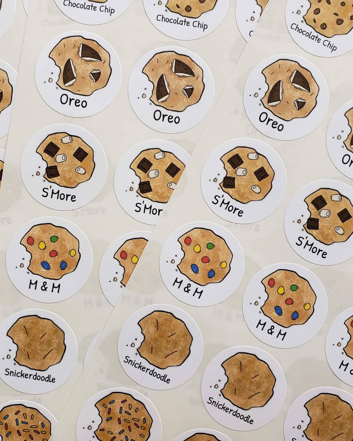 Cute Cookie Flavor Stickers / Custom Cookie flavor stickers Etsy