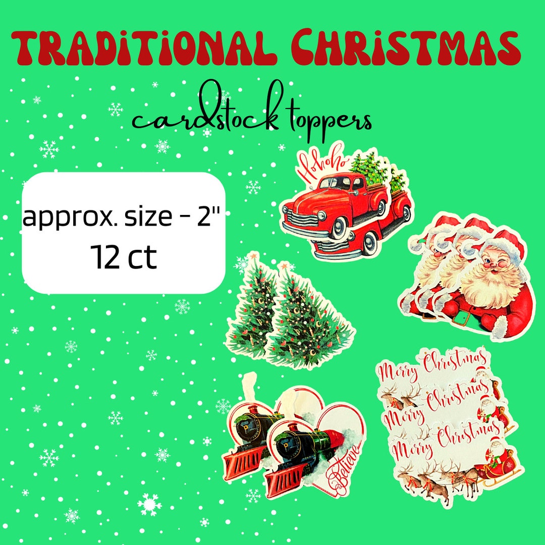 Traditional Christmas Cardstock Toppers Etsy
