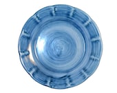 Vietri Hand Made Mediterranean Blue Plain Side Plate. Made in Italy.