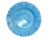Vietri Hand Made Plain Turquoise Blue Side Plate. Made in Italy.
