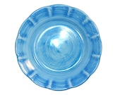 Vietri Hand Made Plain Turquoise Blue Dinner Plate. Made in Italy.