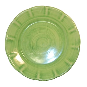 Vietri Hand Made Plain Lime Green Dinner Plate. Made in Italy.