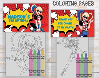 Mini Coloring Pages and Crayons, Kids Birthday Party Favors, Kids Party Supplies, Kids Birthday Coloring Book, Kids Birthday Party