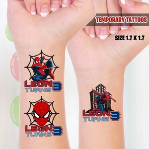 Spiderman, Spiderman Temporary Tattoos, Spiderman Tattoos, Spiderman Birthday, Spiderman Party, Spiderman Party Supplies, Spiderman Gifts