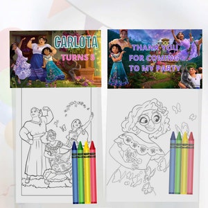 Encanto Mini Coloring Pages and Crayons, Encanto Birthday Party Favors, Encanto Party Supplies, Encanto Coloring Book, Encanto Birthday