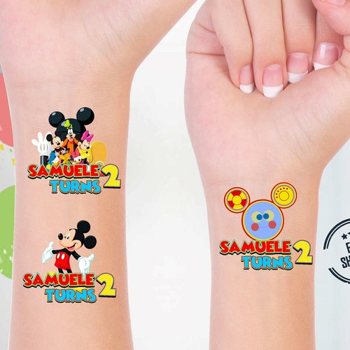 Mickey Mouse Clubhouse Temporary Tattoo Mickey Mouse Birthday Etsy