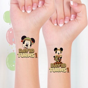 Mickey Mouse Safari Temporary Tattoo, Mickey Mouse Tattoos, Mickey Mouse Safari, Mickey Mouse Birthday, Mickey Mouse Party, Mickey Party