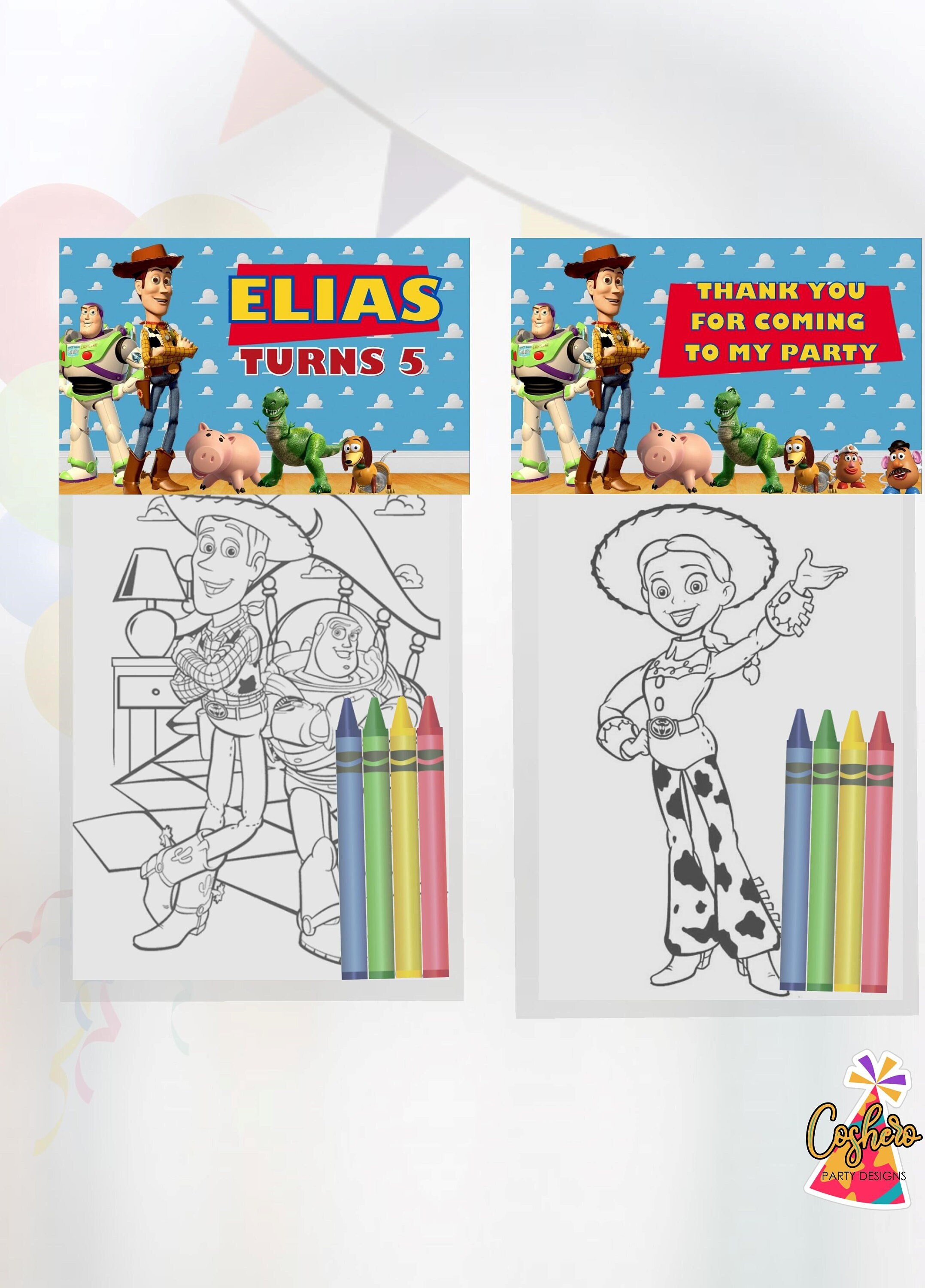 Toy Story Toy Story Mini Coloring Pages and Crayons Toy - Etsy Australia