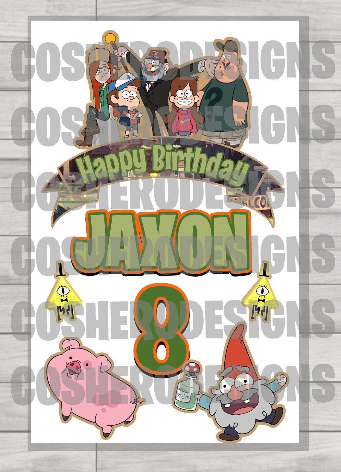 Gravity Falls Cake Topper Gravity Falls Banner Gravity Falls | Etsy