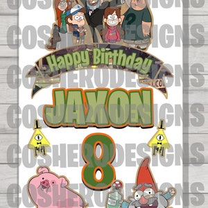 Gravity Falls Cake Topper, Gravity Falls Banner, Gravity Falls Birthday ...