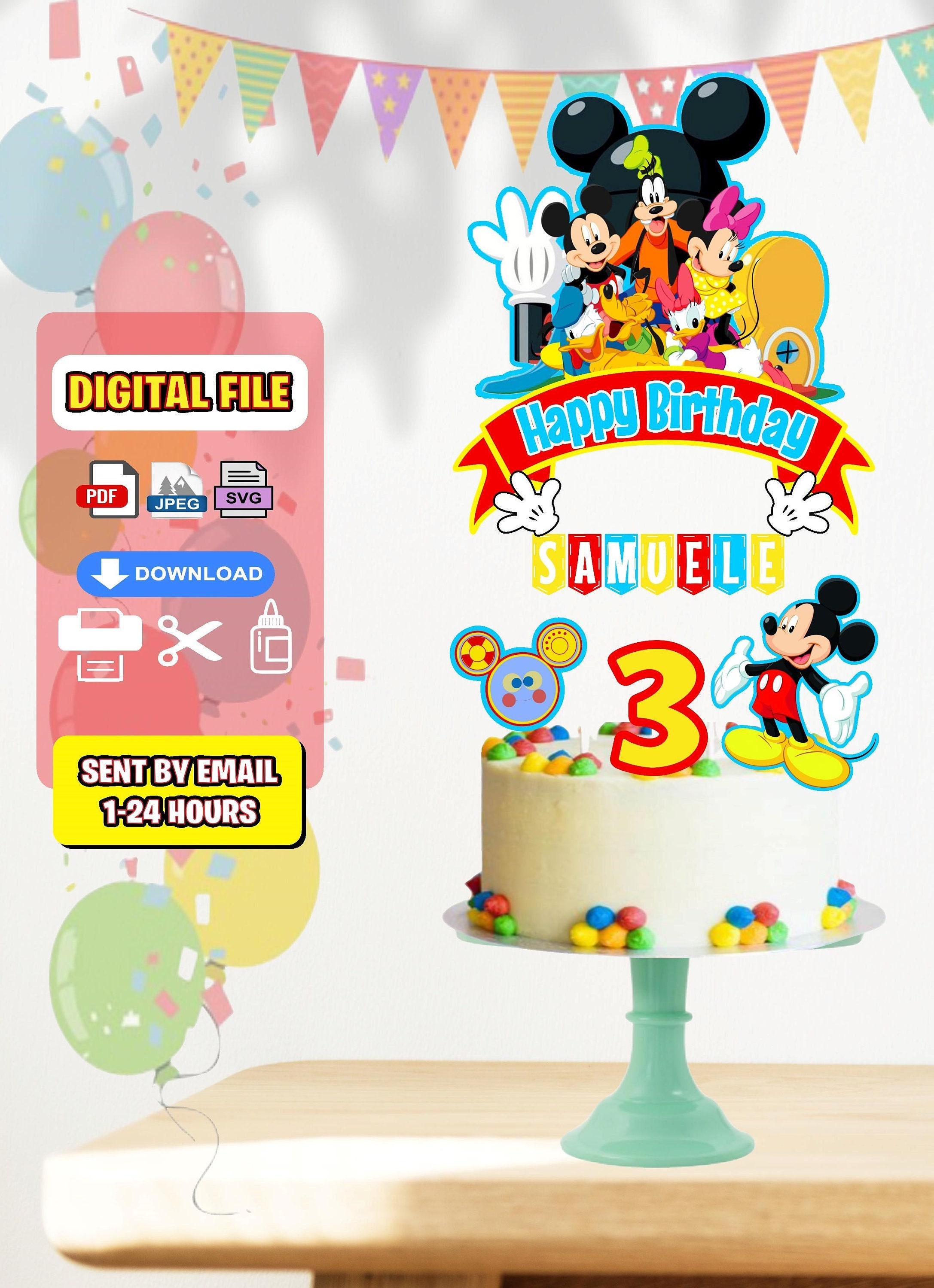 Custom Mickey Mouse Clubhouse Theme Birthday Backdrop – BigBigBee Party Sign