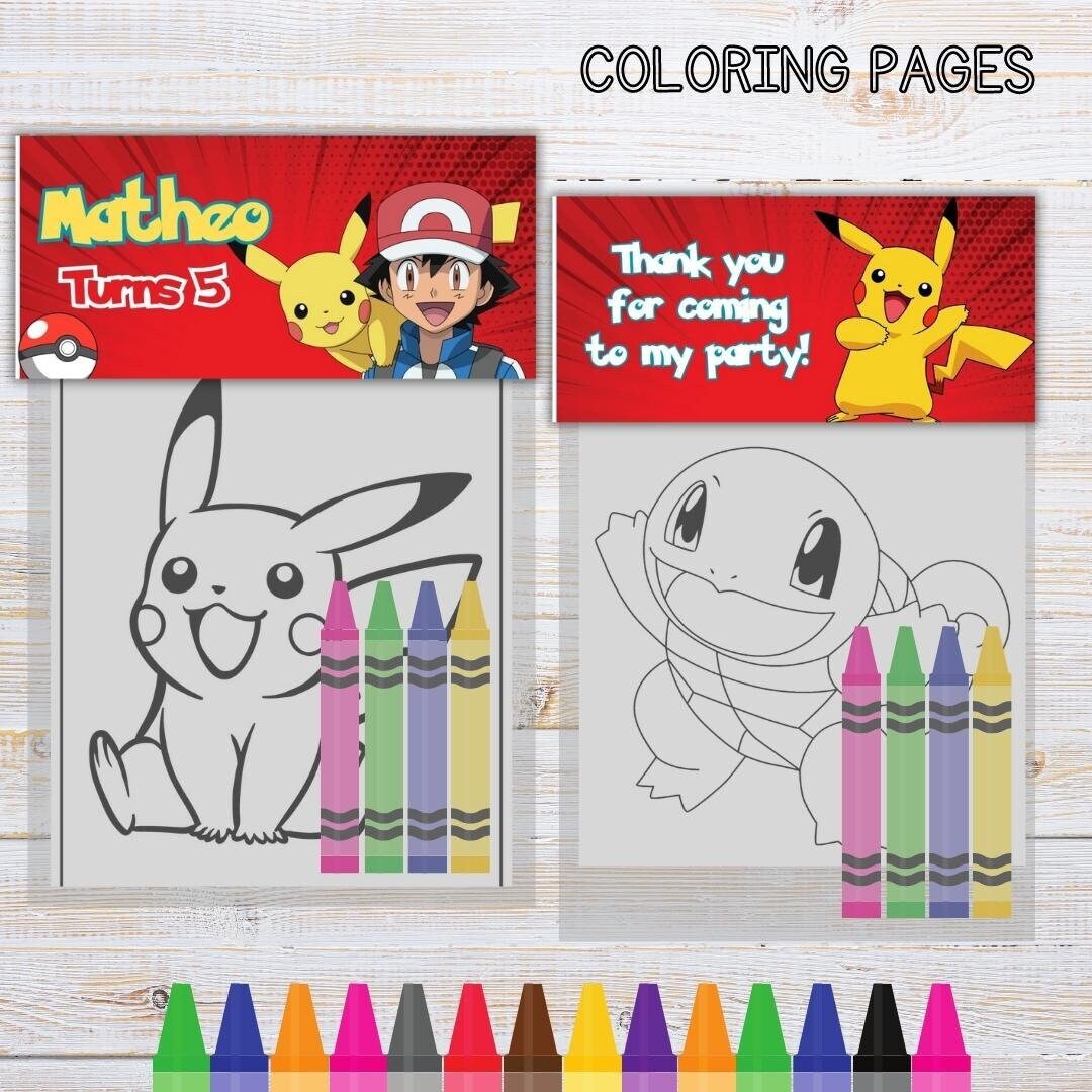 Pokemon, Pokemon Mini Coloring Pages and Crayons, Pokemon Birthday ...