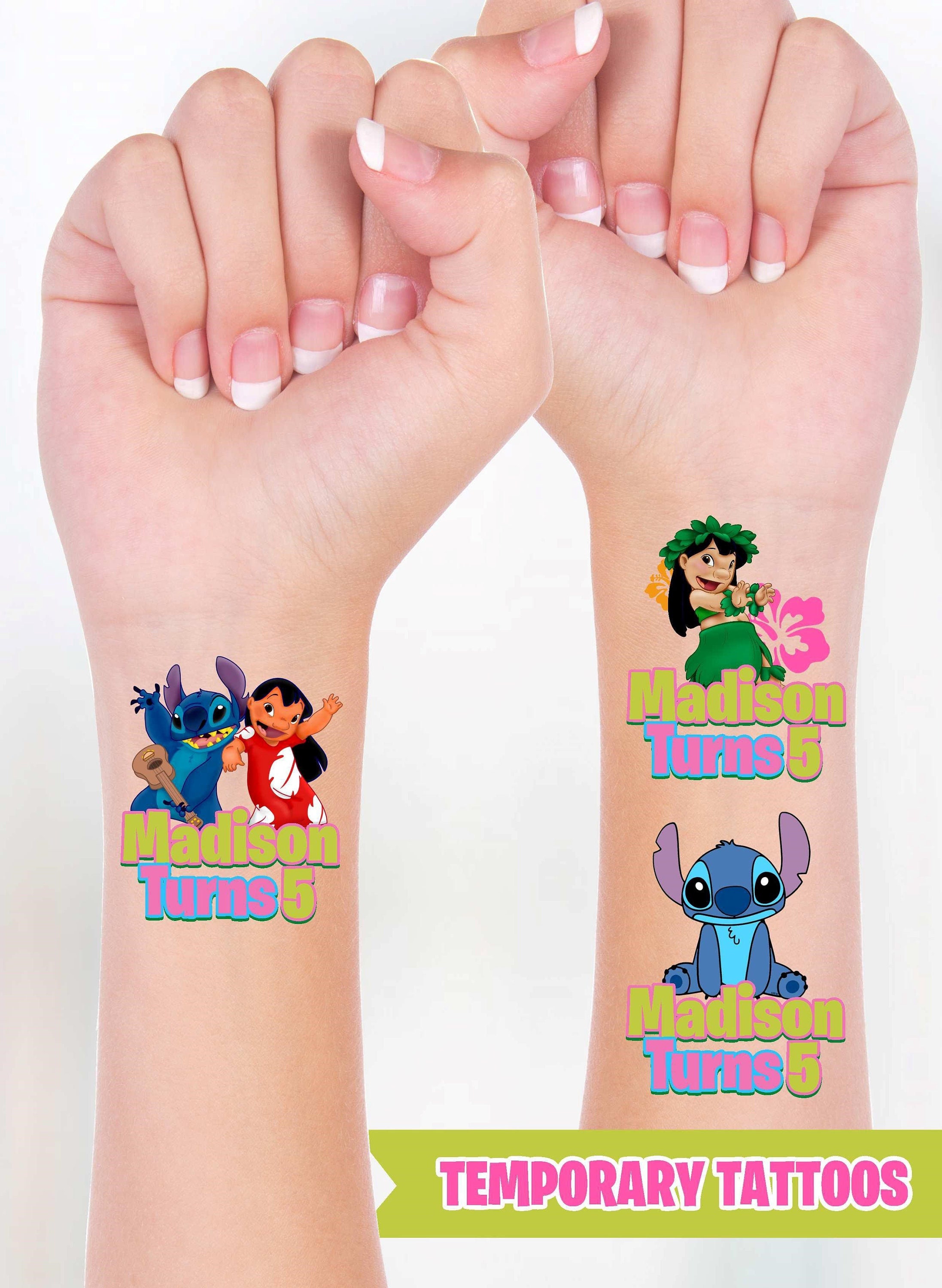 Tatouage Temporaire - Éphémères Stitch Enfants Apddhj 8 Feuilles